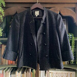 Halogen Black Speckled Wool Blend Jacket – Size Small